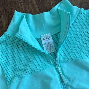 Cali Sport Bright Mint Mesh Zip Up Jacket S Athleisure Activewear Track Top
